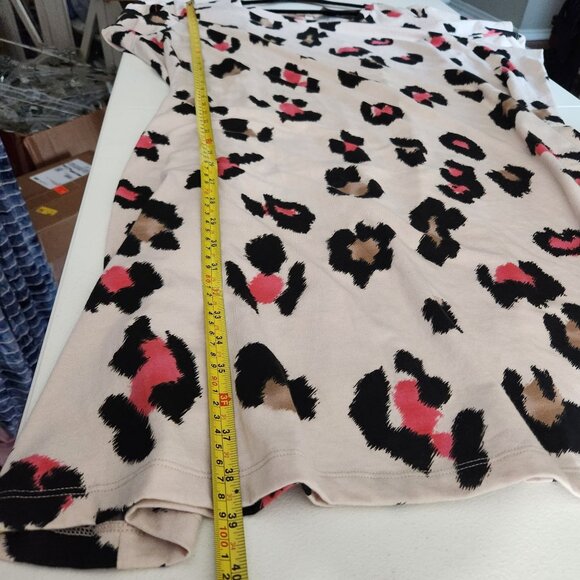 Terra & Sky Dress Womens 3X Leopard Print Flutter Sleeve T-Shirt Dress Beige Bla - Picture 7 of 14